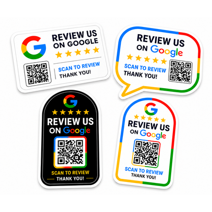 Personalised Google Review Qr Code Stickers Printmania Ireland