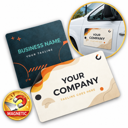 Custom magnetic car signs with personalised business branding printed in Ireland