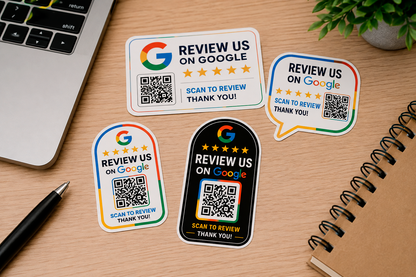 Personalised Google Review Qr Code Stickers Printmania Ireland