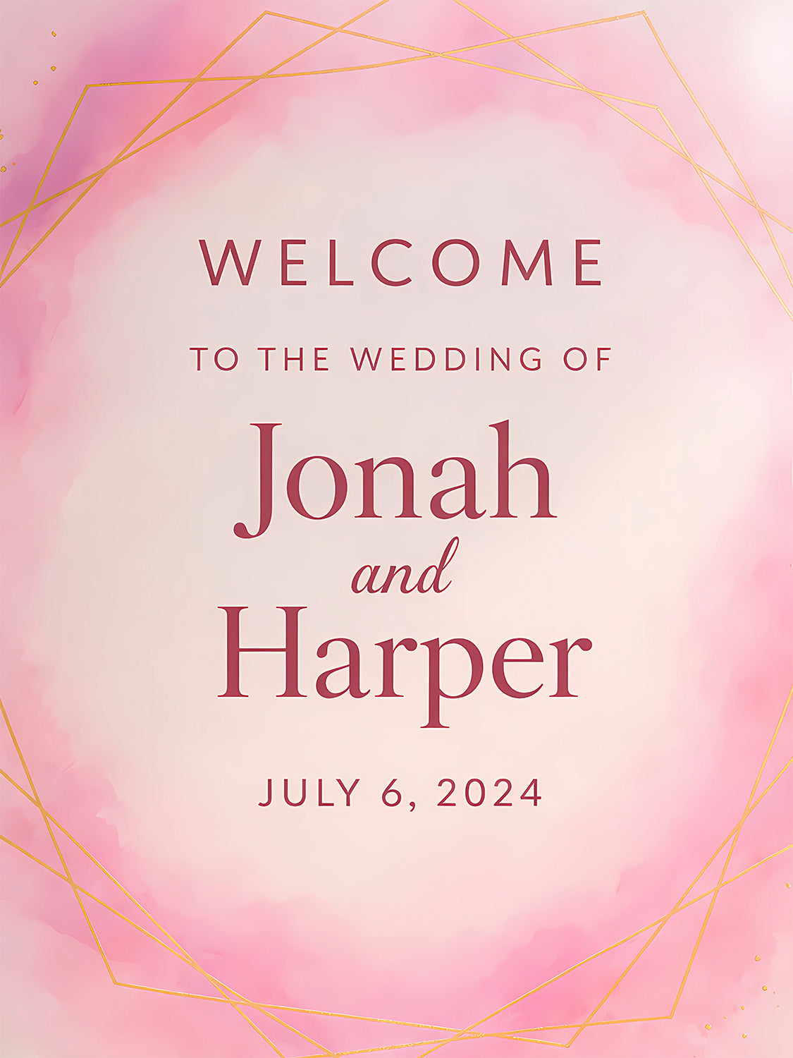 Personalised Wedding Welcome Sign