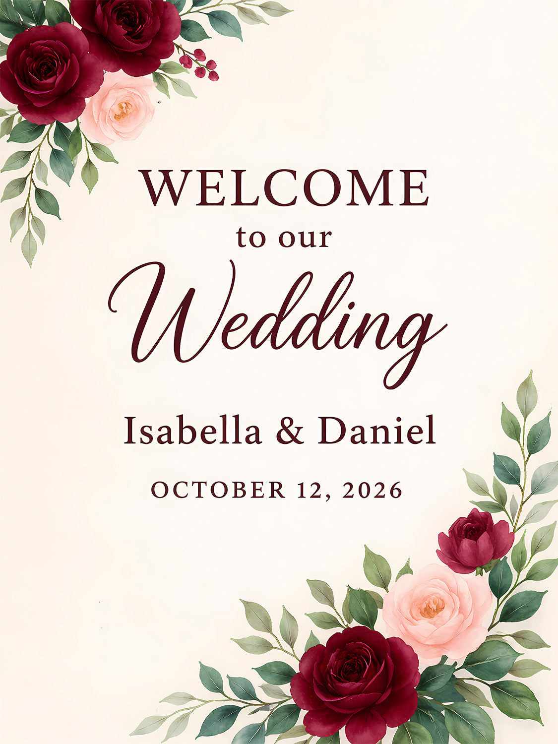Personalised Wedding Welcome Sign