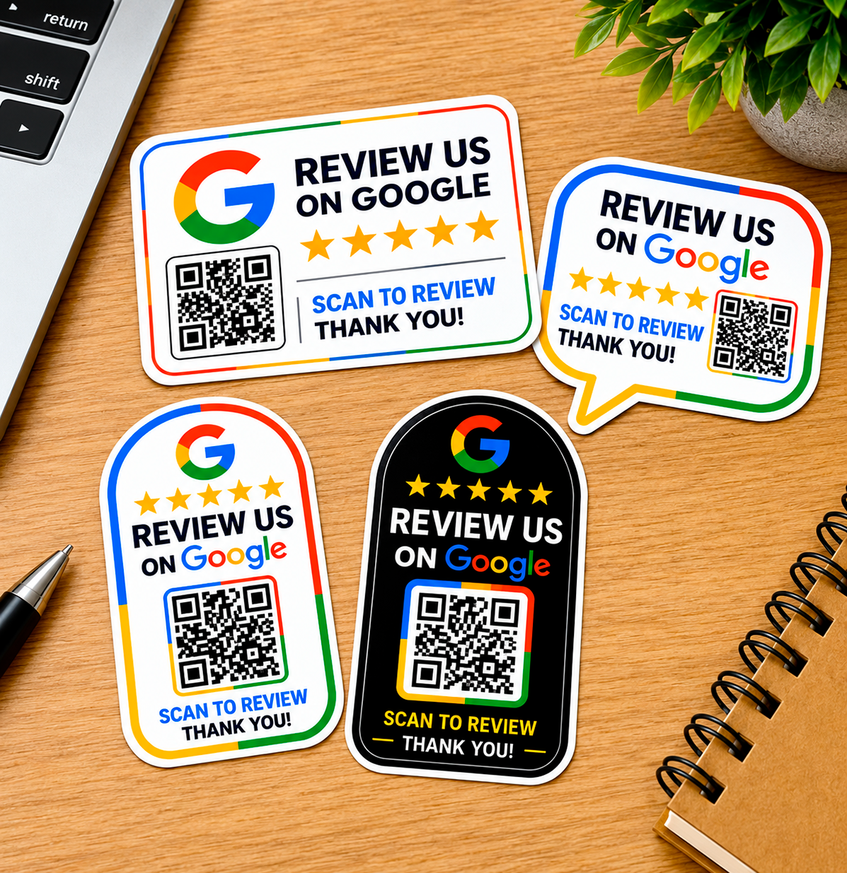 Google Review QR Code Stickers